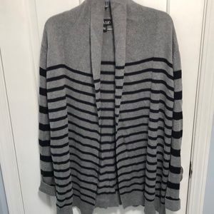 a.n.a. striped black and gray cardigan